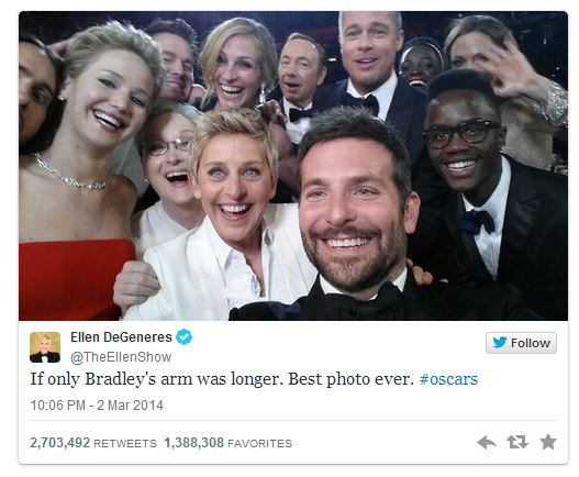 Ellen Degeneres Breaks Twitter